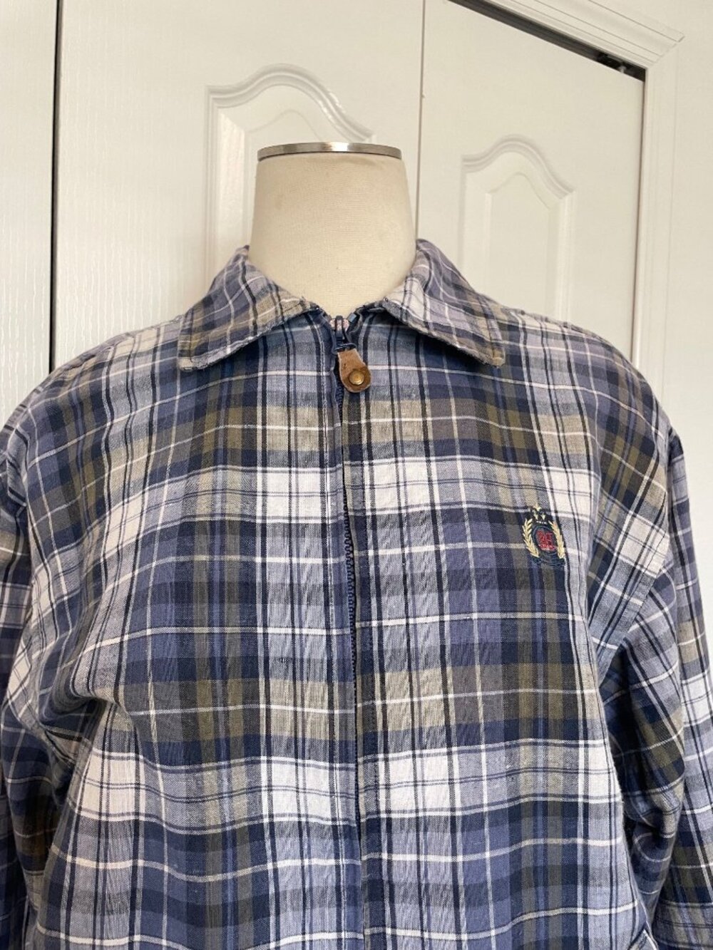 Vintage 90s Bugle Boy Blue Plaid Woman’s Jacket + Shorts 2-Piece Set Size S/6 - Picture 3 of 16